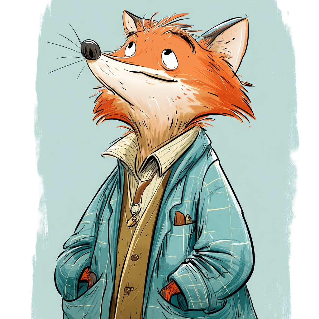 Illustration d'un renard en réflexion